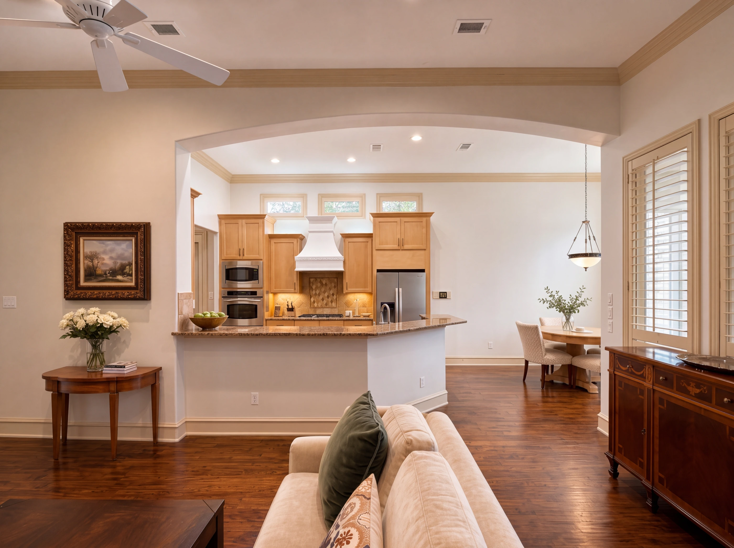 Kitchen seen from the living room