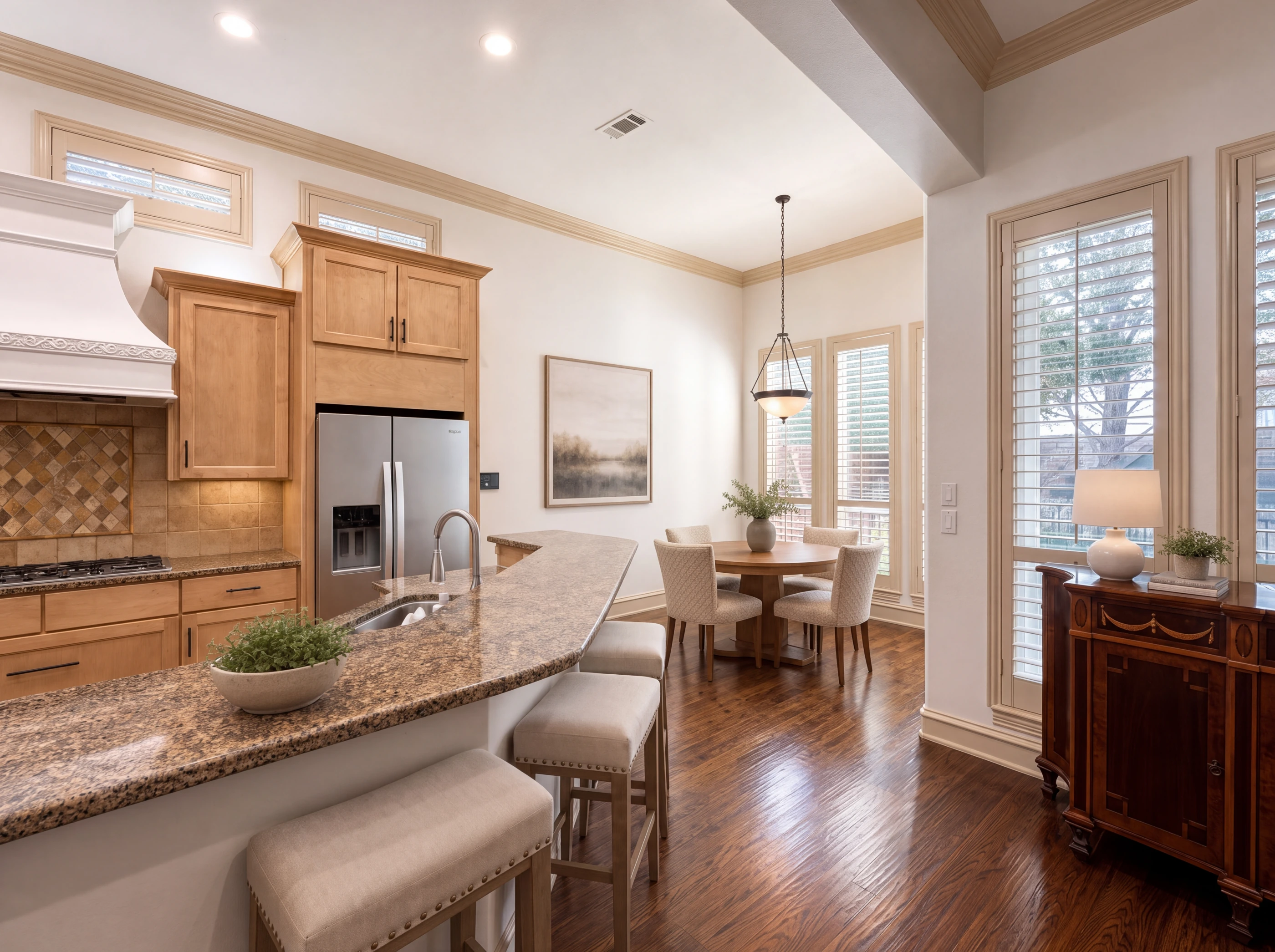 Kitchen and breakfast table